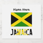 Jamaica en Jamaicaanse vlag met Jouw naam Sparkling Wijnetiket (Enkel label)