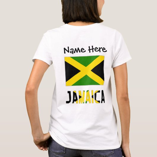 Jamaica en Jamaicaanse vlag met Jouw naam T-shirt (Achterkant)