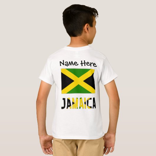 Jamaica en Jamaicaanse vlag met Jouw naam T-shirt (Achterkant volledig)