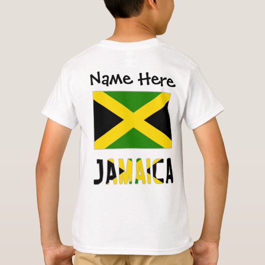 Jamaica en Jamaicaanse vlag met Jouw naam T-shirt (Achterkant)