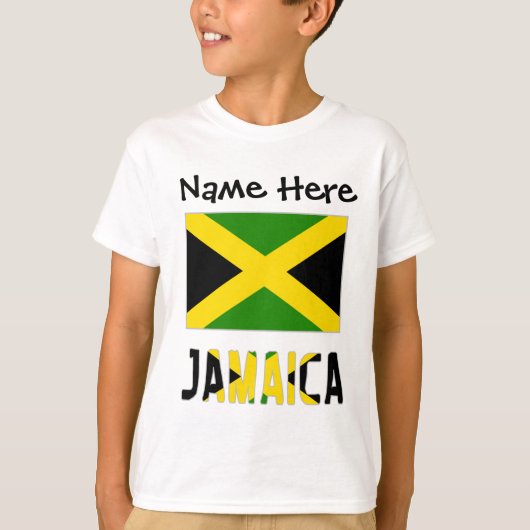 Jamaica en Jamaicaanse vlag met Jouw naam T-shirt (Voorkant)