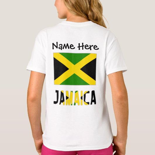 Jamaica en Jamaicaanse vlag met Jouw naam T-shirt (Achterkant)