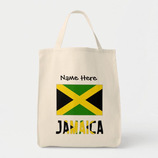 Jamaica en Jamaicaanse vlag met Jouw naam Tote Bag (Voorkant)