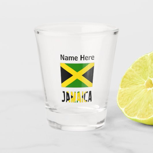 Jamaica en Jamaicaanse vlag op persoonlijke titel Shot Glas (Voorkant)
