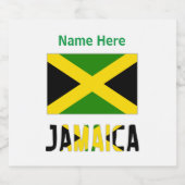 Jamaica en Jamaicaanse vlag op persoonlijke titel Sparkling Wijnetiket (Enkel label)