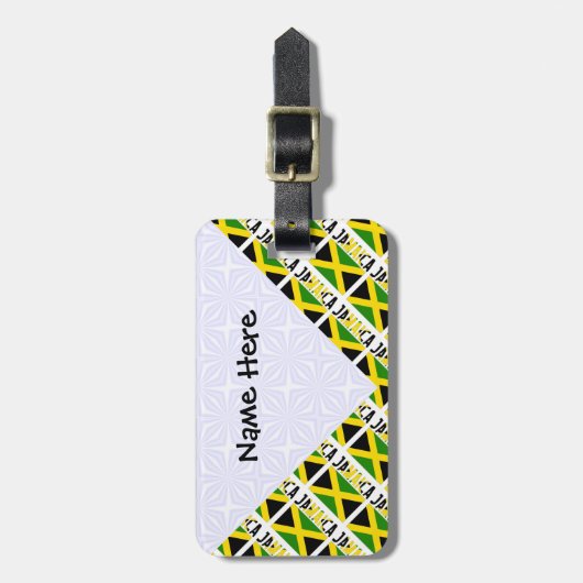 Jamaica en Jamaicaanse vlag verbonden met Jouw naa Bagagelabel (Voorkant verticaal)