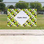 Jamaica en Jamaicaanse vlag verbonden met Jouw naa Spandoek (Insitu)