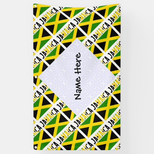 Jamaica en Jamaicaanse vlag verbonden met Jouw naa Spandoek (Verticaal)
