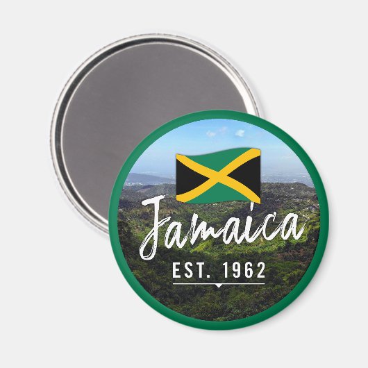 "Jamaica Est. 1962" Blue Mountains met vlag Magneet (Voorkant / Achterkant)