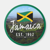 "Jamaica Est. 1962" Blue Mountains met vlag Magneet (Voorkant)