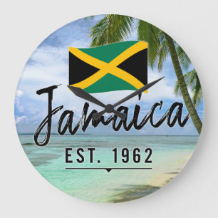 "Jamaica Est. 1962" strand met Jamaica vlag kunst Grote Klok