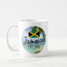 "Jamaica Est. 1962" strand met Jamaica vlag kunst