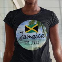 "Jamaica Est. 1962" strand met Jamaica vlag kunst