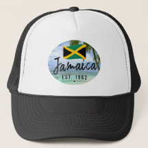 "Jamaica Est. 1962" strand met Jamaica vlag kunst