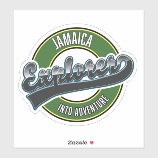 Jamaica Explorer in Adventure logo Sticker (Vel)