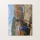 Jamaica Fishermen op een strand. Legpuzzel (Verticaal)