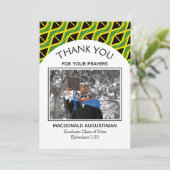 Jamaica Flag Afstuderen Foto Bedankkaart (Staand voorkant)