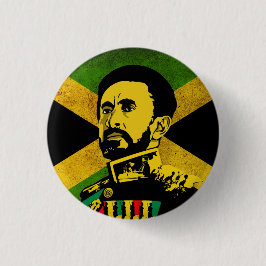 Jamaica Flag - AILE sELASSIE i - Rasta Button