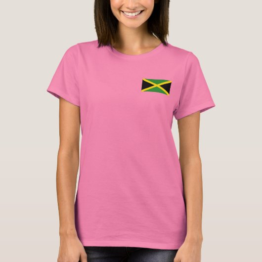 Jamaica Flag and Map dk T-Shirt (Voorkant)