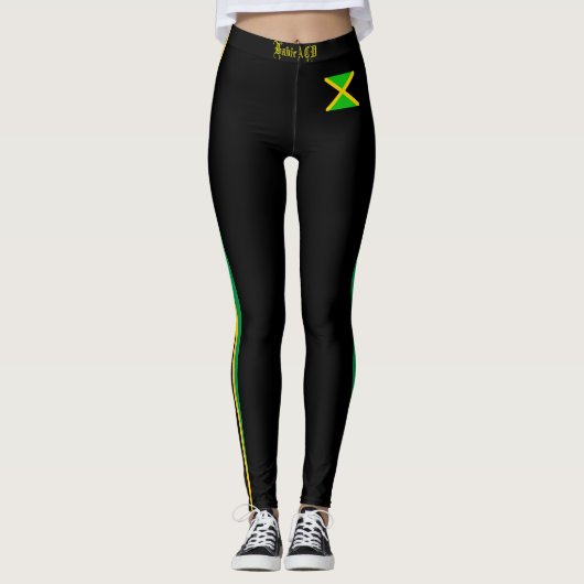 JAMAICA FLAG BLACK LEGGINGS HAVIC ACD (Voorkant)