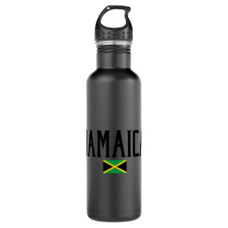Jamaica Flag Black Text Waterfles