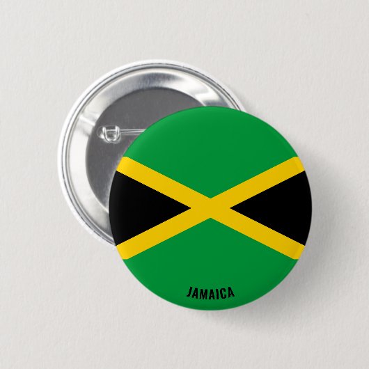 Jamaica Flag Charming Patriotic Button (Voorkant /achterkant)
