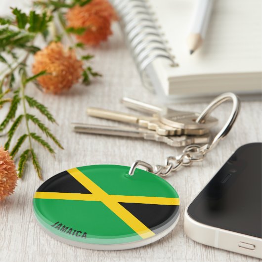 Jamaica Flag Charming Patriotic Sleutelhanger (Voorkant Rechts)