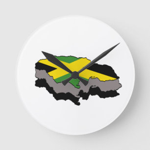 Jamaica Flag Clock Ronde Klok
