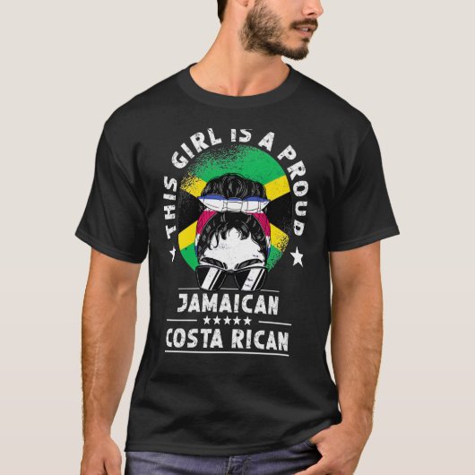 Jamaica Flag Costa Rica Groot meisje Burger P T-shirt (Voorkant)
