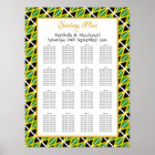 JAMAICA FLAG Custom Wedding 160 Seating Plan Poster (Voorkant)