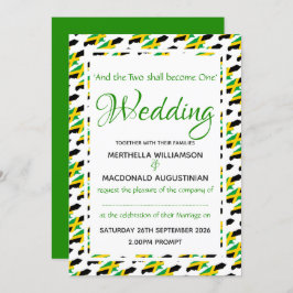 JAMAICA Flag Custom Wedding Celebration Scripture Kaart
