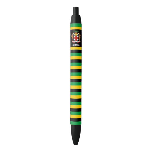 Jamaica Flag Cute Patriotic Zwarte Inkt Pen (Voorkant Verticaal)