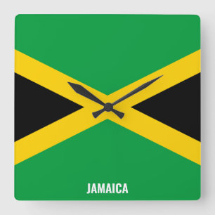 Jamaica Flag Dazzling Patriotic Vierkante Klok