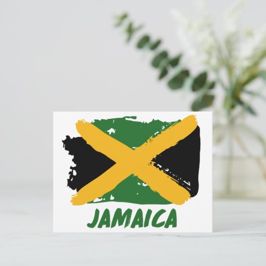 Jamaica Flag Design Briefkaart (Staand voorkant)