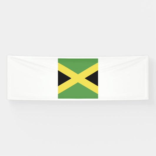 Jamaica Flag Emblem Spandoek (Horizontaal)