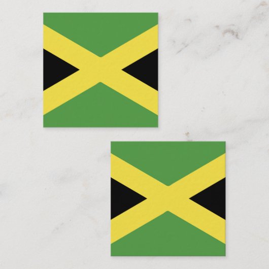 Jamaica Flag Emblem Vierkante Visitekaartje (Voorkant / Achterkant)