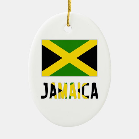 Jamaica Flag en Word Keramisch Ornament (Voorkant)