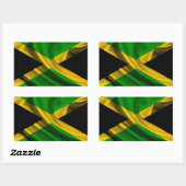 Jamaica Flag Fabric Rechthoekige Sticker (Vel)