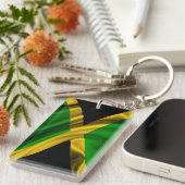 Jamaica Flag Fabric Sleutelhanger (Voorkant Rechts)