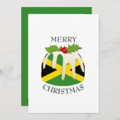 JAMAICA FLAG | Festive Plum Pudding | Kerstmis Feestdagenkaart (Voorkant / Achterkant)
