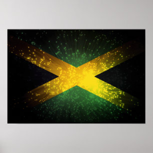 Jamaica Flag Fireworks Poster