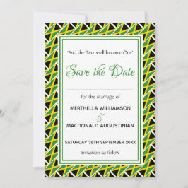 JAMAICA FLAG Gepersonaliseerd Schrift Stijlvol Jam Save The Date