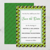 JAMAICA FLAG Gepersonaliseerd Schrift Stijlvol Jam Save The Date (Voorkant / Achterkant)