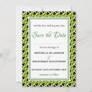 JAMAICA FLAG Gepersonaliseerd Scripts Stylish Jama Save The Date