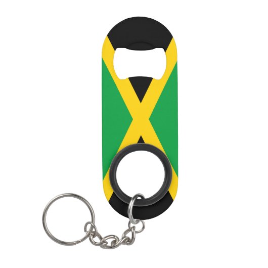 Jamaica Flag Green Yellow Black Patriotic Mini Flessenopener (Voorkant)
