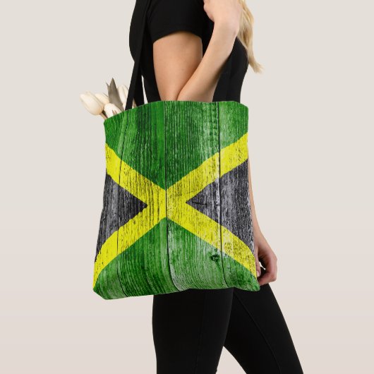 Jamaica Flag Grungy Distress Board Tote Bag (Dichtbij)