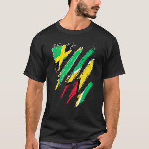 Jamaica Flag Guyana Groot Patriot Country Stripes T-shirt