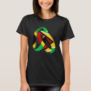 Jamaica Flag Guyana Grown Ring Marriage Weduwschap T-shirt