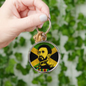 Jamaica Flag - hAILE sELASSIE i - Rasta Button Sleutelhanger (Hand)