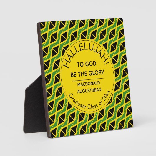 Jamaica Flag HALLELUJAH Gepersonaliseerd Afstudere Fotoplaat (Voorkant)